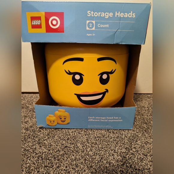 Lego Toys Nib Lego Storage Heads Set Of 2 Poshmark